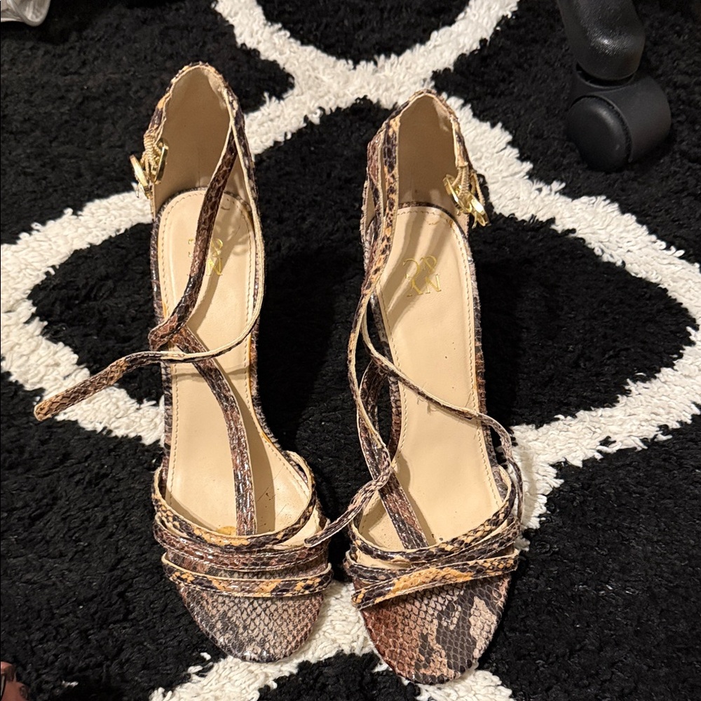 Snakeskin Strappy Heels